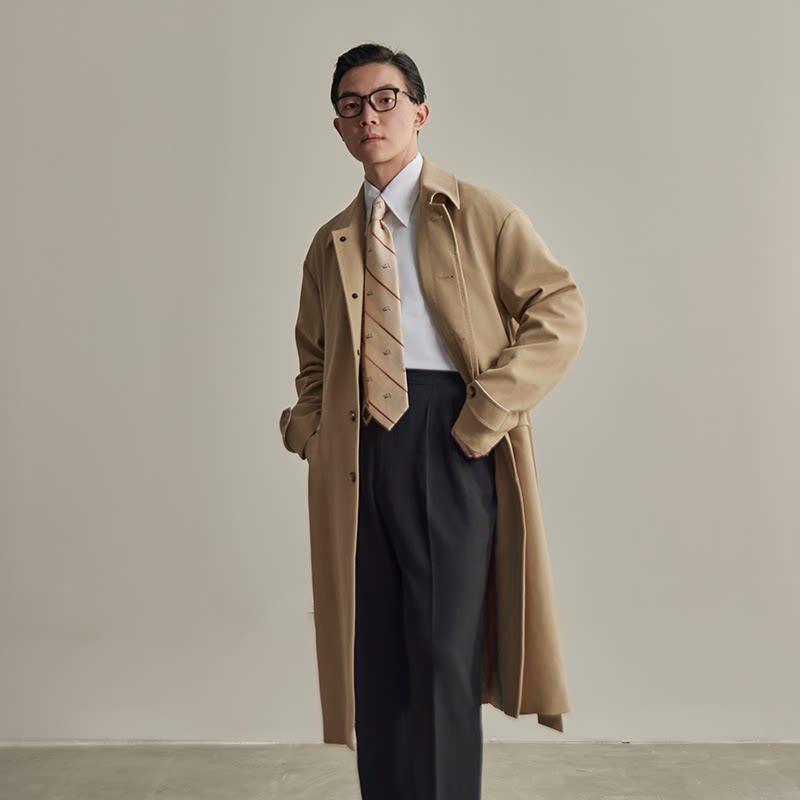トレンチコート メンズ ロング丈 照明ランプ色つや カーキ 飛び切り感 胴締め付き添い人 春 アウター 通い用 商行為心地好い 雨合羽 軽さ 吸湿速乾 ミリタリー表現スタイル
