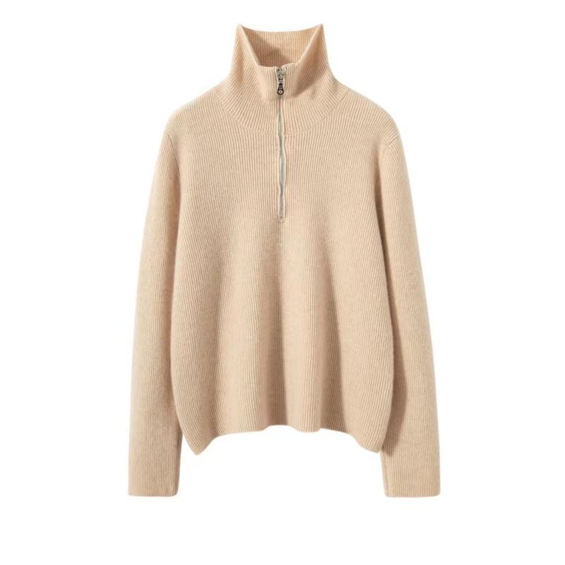 ニット レディース カシミヤ ポロカラー 長袖 ハーフジッパー 厚手 暖か 保温 秋冬 カジュアル ファッション レイヤード インナー 柔らかい 高級感 普段使い トップス 11,133円