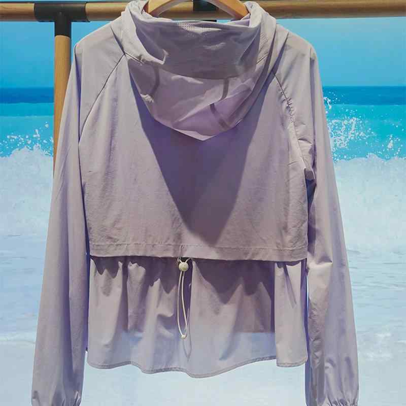 レディース 夏用 紫 フード付き UVカット 日焼け防止 ゆったり 半袖 Tシャツ 薄手 アウター トップス アウトドア 軽量 吸湿速乾