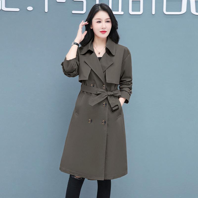 レディース トレンチコート 大きめ ゆったり 春秋 中長丈 アウター ルーズフィット ミドルレングス 女性用 コート 春秋 風防 オーバーサイズ 軽量 リラックススタイル｜バランスケア　店