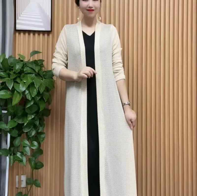 カーディガン レディース UVカット 網地 夏用 薄手 ゆったり ビッグサイズ 伸縮性 中長丈 トレンチ風 軽量 涼感 日常使い ルーズフィット
