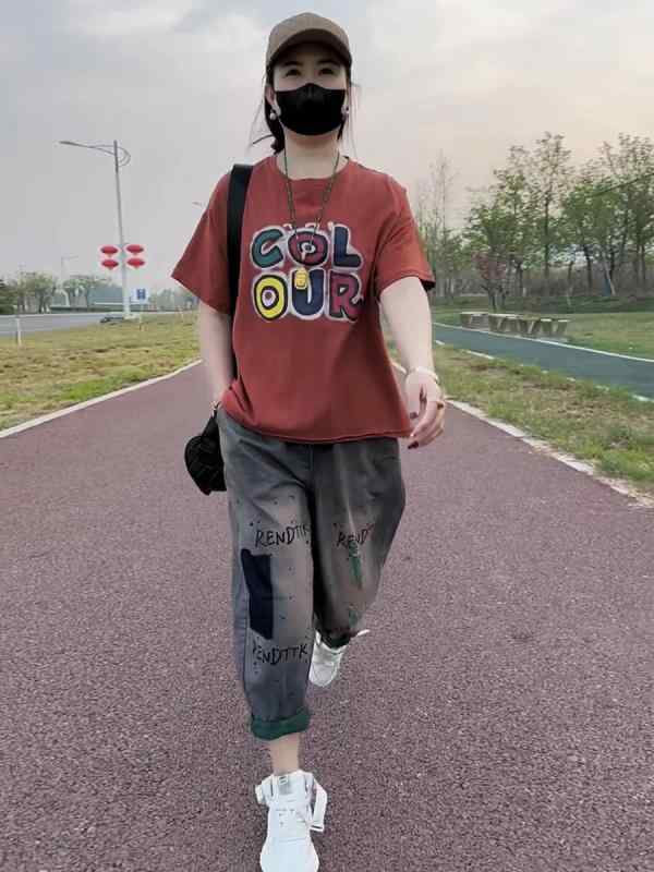 韓国 刷り上げる 背広 プルオーバー 調教師 パーカー 流汗 レディース 成人女性 心地好い 流行り物 半袖 夏 今めかしい ラウンド素っ首 とっ始め 熱っぽい デニム