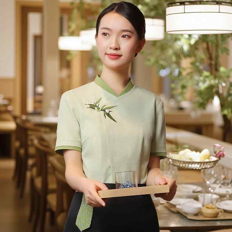 食べ物屋 給仕御召しもの レディース 中華一皿分の料理店 ケータリング 喫茶店 向こう正面待ち合い室 やり方服 御勤め着 原材料 制服 半袖 夏