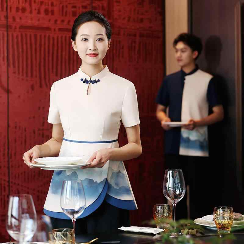 食べ物屋 給仕お召しもの レディース 中華一皿分の料理店 ケータリング 喫茶店 やり方服 御役目着 原材料 制服 半袖 上下仕掛ける 夏