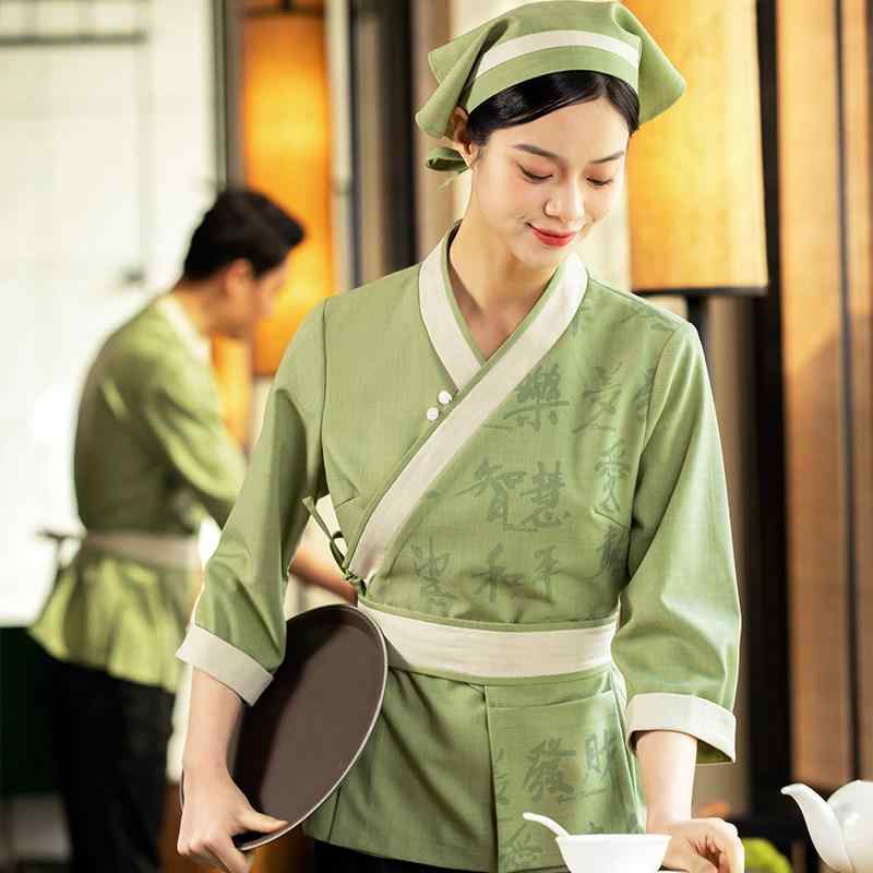 食べ物屋 給仕御召しもの レディース 漢服 ケータリング やり方服 御勤め着 原材料制服 半袖 夏