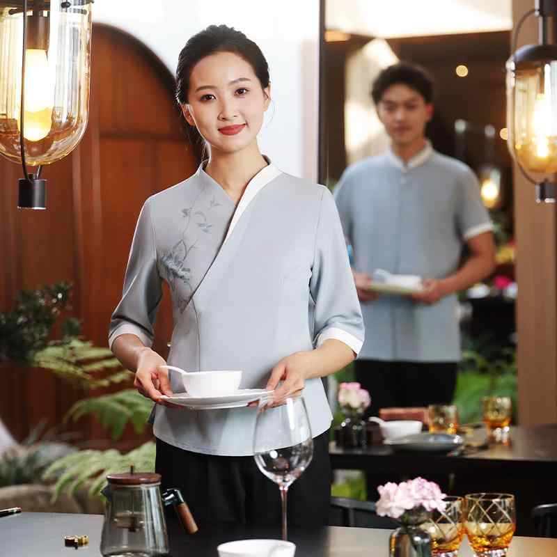 食べ物屋 給仕御召しもの レディース 向こう正面学習机 中華一皿分の料理店 ケータリング 喫茶店 御役目服 御役目着 原材料制服 半袖 夏