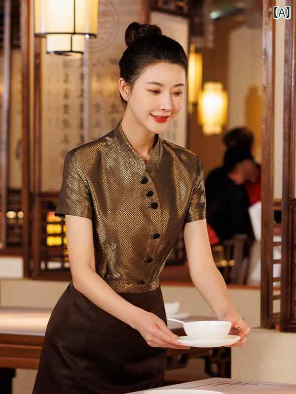 食べ物屋 給仕御召しもの レディース ケータリング 御勤め服 仕事量着 原材料制服 半袖 夏