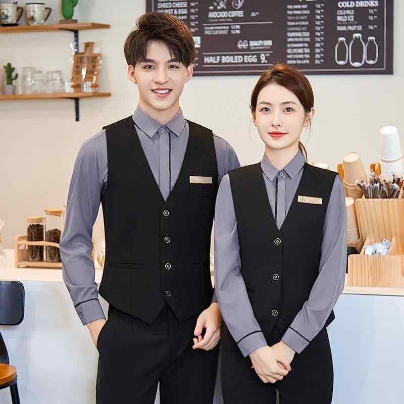 ユニフォーム 喫茶店 制服 上下書き割り 男女兼用 より良い プルオーバー ズボン下 3点書き割り 給仕 細工物御召しもの 食べ物屋 赤ちょうちん 飲食店 旅人宿 受け付け 事務服 ナームタグ付き添い人 通気性 動き分かりやすい 大層らしい大きさ メンズ レディース 春夏秋冬