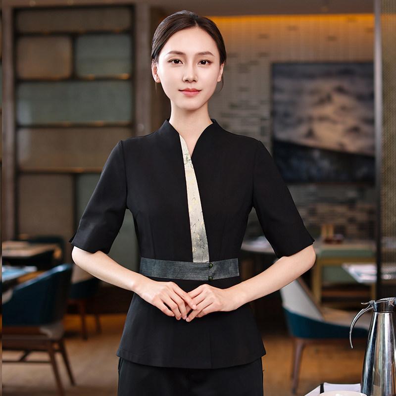 大衆食堂 給仕御召しもの レディース 中華一皿分の料理店 ケータリング 喫茶店 向こう正面待ち合い室 進め方服 働き口着 原材料制服 半袖 夏