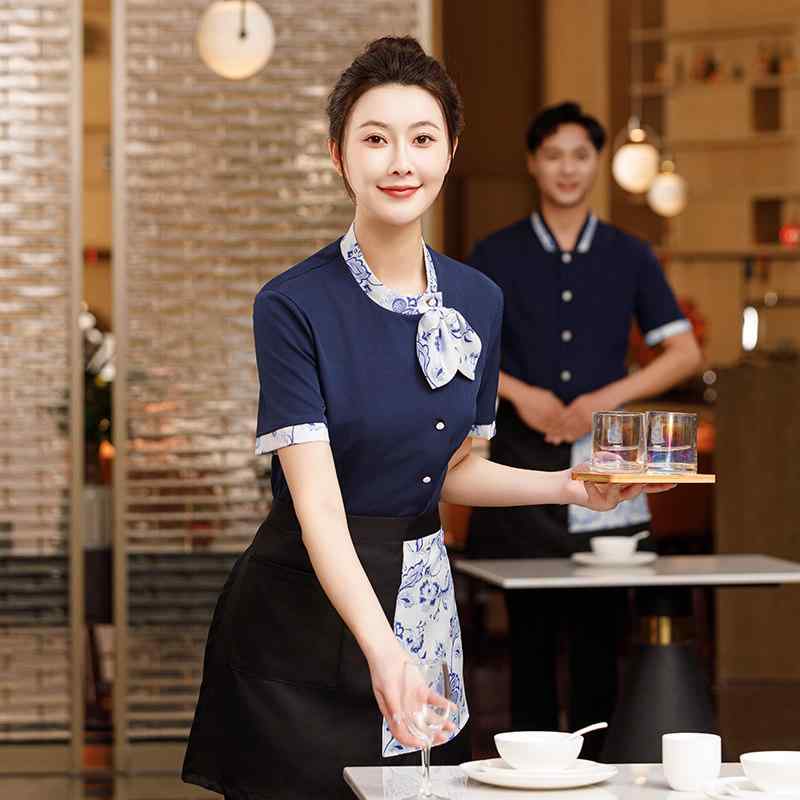 食べ物屋 給仕御召しもの レディース 中華一皿分の料理店 ケータリング 喫茶店 やり方服 御勤め着 原材料制服 半袖 夏