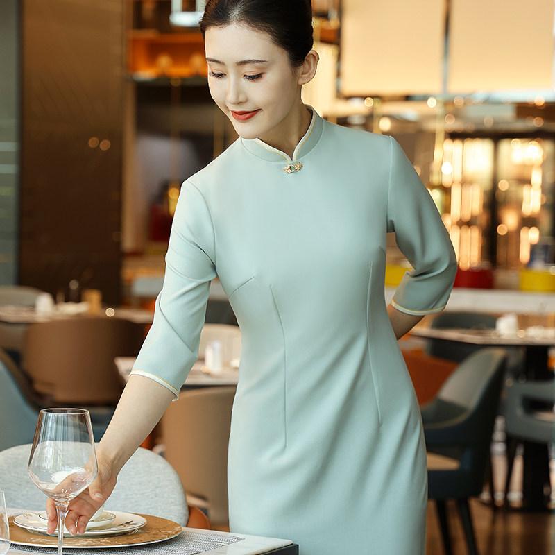 食べ物屋 給仕お召しもの レディース 美容院 中華一皿分の料理店 ケータリング やり方服 御役目着 原材料制服 瀬戸ものお召しもの 半袖 春夏