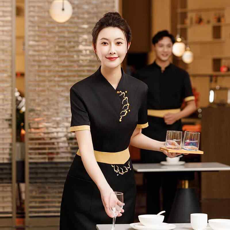食べ物屋 給仕御召しもの 中華一皿分の料理店 ケータリング やり方服 御勤め着 原材料制服 半袖 夏