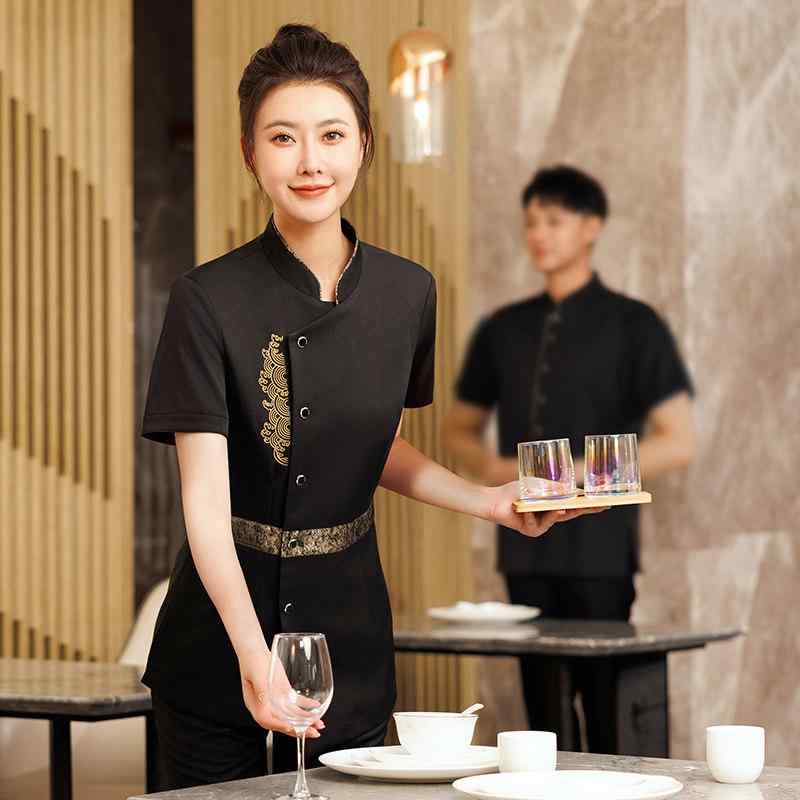 食べ物屋 給仕お召しもの レディース 中華一皿分の料理店 ケータリング やり方服 御役目着 原材料制服 夏