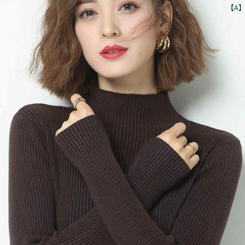 タートルネック 編み物 秋冬 成人女性 レディース タートルネック か細い相応う か細い編み物 厚地の外套 スウェーター 衣装 スコート ティーシャツ 心地好い 流行り物