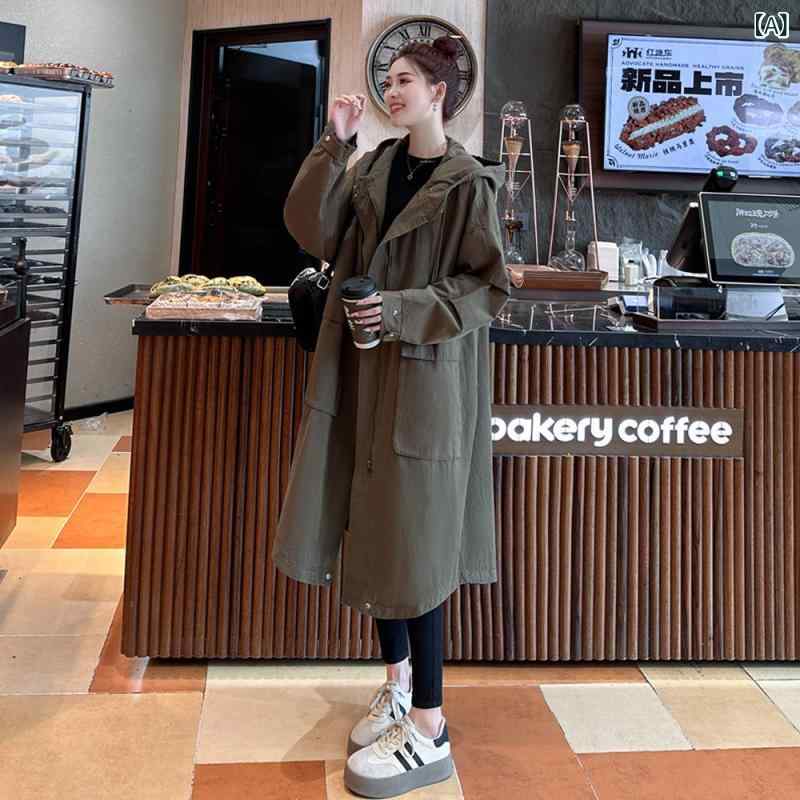 ジャケット コート レディース フード付き ミドル丈 春 スリム 韓国 高級感 シンプル おしゃれ カジュアル ファッション アウター 使いやすい 便利 お出かけ アーティファクト｜バランスケア　店
