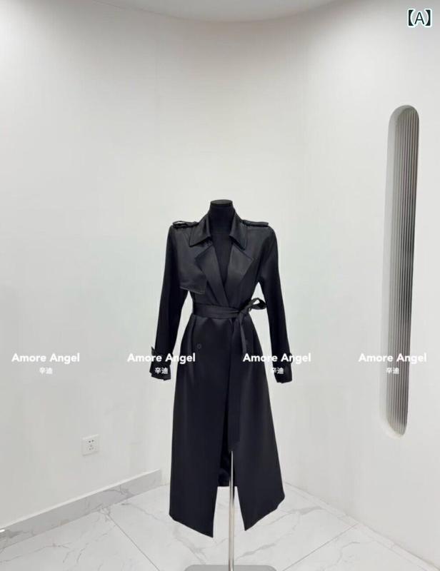 Amoreangelの レディース ロング トレンチコート ストリートの 万能 アセテート ダブルブレスト 通勤用 トレンチコート|バランスケア 店