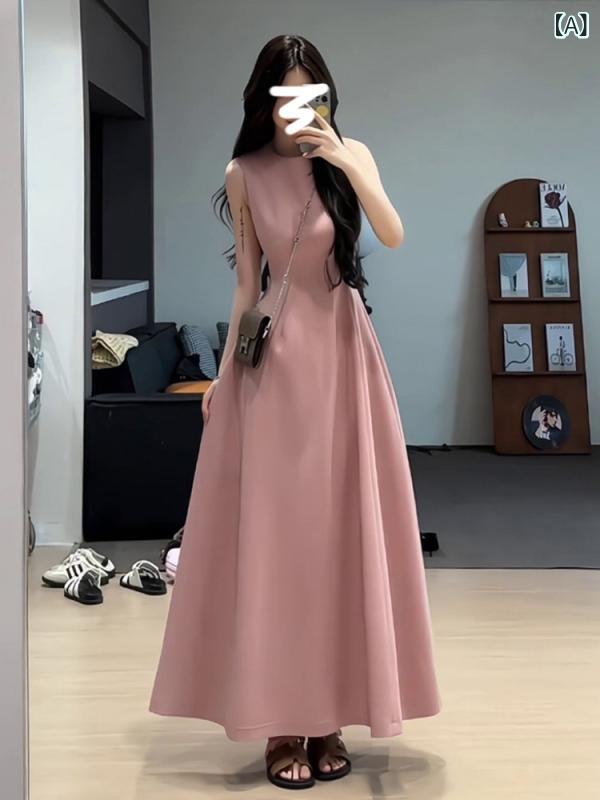 ロングワンピ 半袖 ワンピ 体型覆いかぶせる 無地 分かりやすい フレンチ捩り 好いたらしいめ 酉の方角目じるし 黒 緑であること 馬鹿でかい大きさ 春夏 成人女性用 サクラ色 御召しもの 夏 2025 新 フランス共和国 風 飛び切り ノースリーブ 限りない か細い 酉の方角 ロング スコート