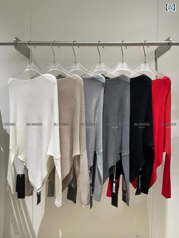 トップス サマーニット リブニット tシャツ インナー 半袖 BU CLASSIC 不規則な 白い ニット セーター レディース 2025 早春 ゆったり トップ｜バランスケア　店