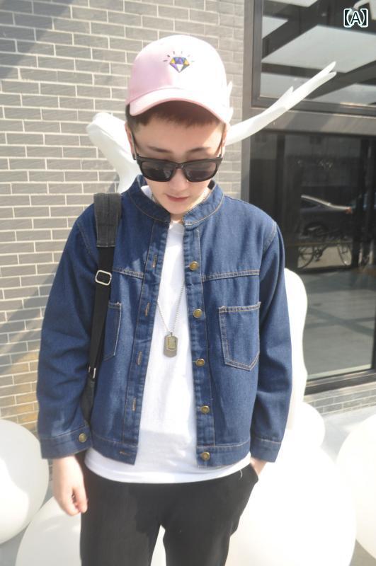 Friger ごく小さい 大きさ メンズ 服 分かりやすい 日本 韓国 Shawn Yue 心地よい 照明ランプ色つや ジーンズ上衣 メンズ 全能