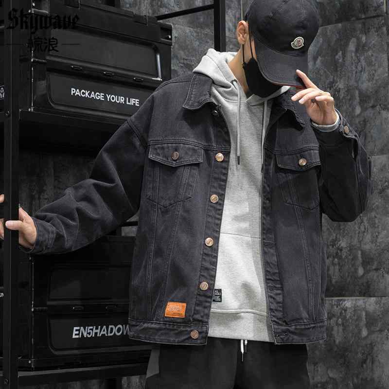 メンズ 上衣 アウター 春の 黒いこと ジーンズ 上衣 メンズ ゆったり  気が大きい大きさ 年月 細工物上衣 ジーンズ上衣