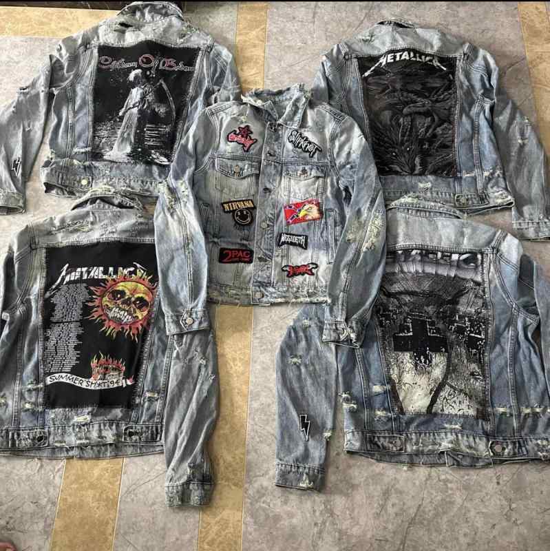 Tシャツ　メンズ　セットアップ インディペンデント アミリ バック キル デニムジャケット コート パッチ プリント ストリート ディファレンス マーケット メダル ジャケット｜バランスケア　店