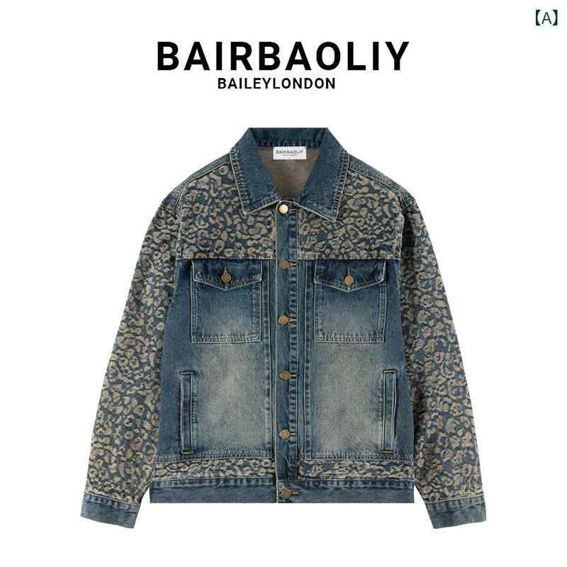 BAIRBAOLIY ジャカード ジーンズ上衣 メンズ 2025 年月 心地よい 全能 ジーンズ上衣