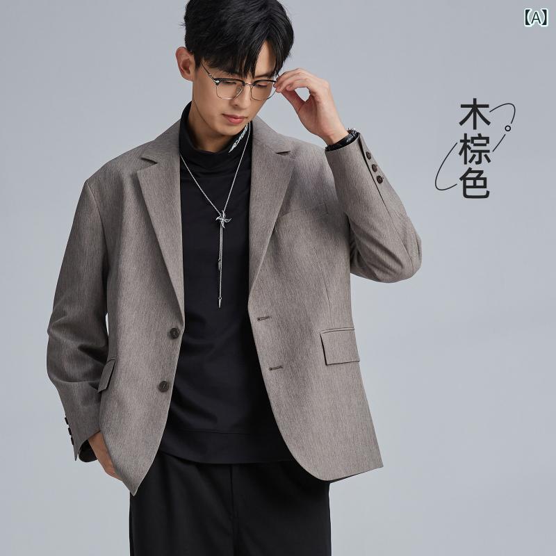 薄手 軽い 無地 ストレッチツイル 洗える 大きいサイズ シー ハイウェイ アーバン 通勤 カジュアル スーツ メンズ 秋 ハイエンド スモール 韓国 スタイル フラット ジャケット|バランスケア 店