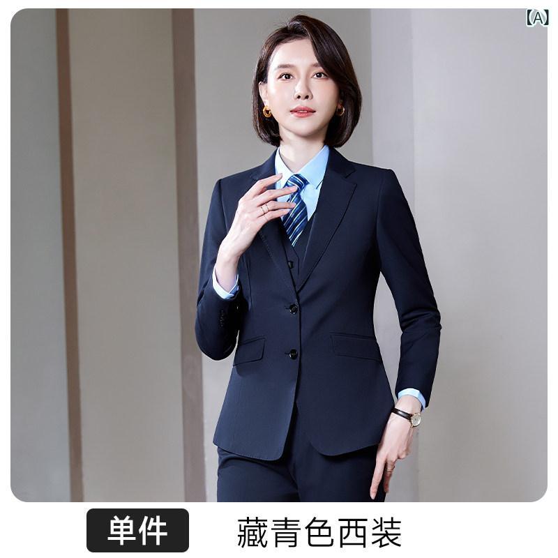 御上さん用 ネイビーブルー 背広  歳月  労働者階級 フォーマルスーツ 上衣  か細い相応う  2つ 名取り草  会談  仕事量 着