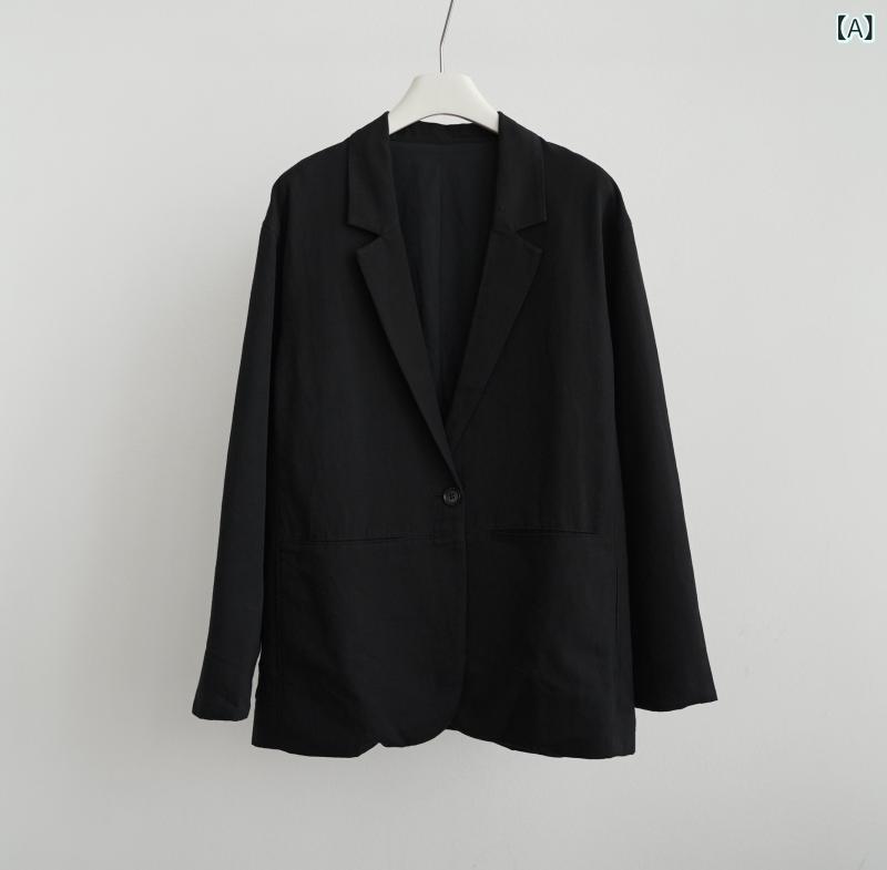 Sanfang Meiyuan Ap ゆったり オーガニックコットン リネン 背広 レディース ゆったり 心地好い 影ぼうし 上衣 大層らしい 大いさ
