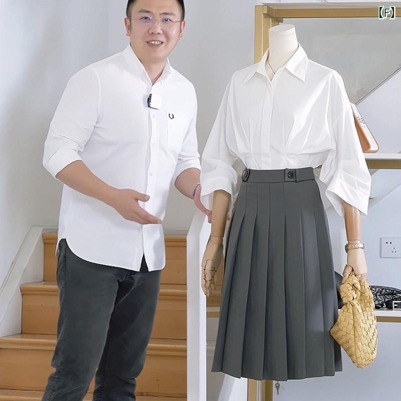 JEVICA グレー ハイウエスト プリーツスカート レディース 2025 春 小さい サイズ スリム ショート スカート aライン ミディ スカート|バランスケア 店