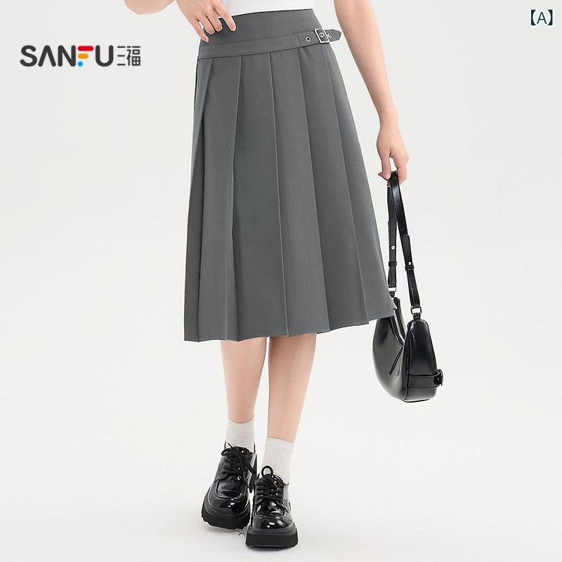 Sanfu 筋目スコート 2025 夏の 流行り物たわい無い a生産ライン 並み並み 丈 スコート レディース 服 500424