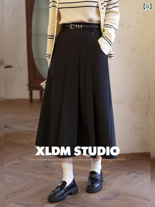 Xiaoliの 馬鹿でかい大きさ 成人女性服 韓国 掛け目級の 御居処 覆いかぶせる 筋目スコート 春 太り 粍 ゆったり スコート