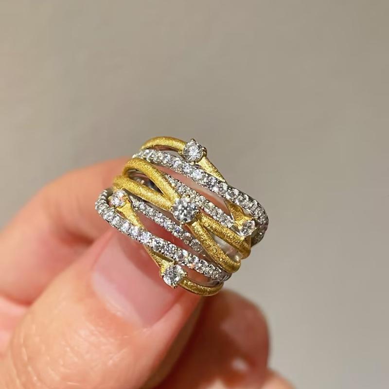 指輪 レディース シルバー925 電気メッキ加工 ジルコニア 華奢 細見え 着痩せ ゆったり プラスサイズ 大きいサイズ ラッキーアイテム 高級感 クロスライン 切り替え ワイドリング 幅広 アクセサリー ジュエリー シルバー シンプル モダン カジュア｜バランスケア　店