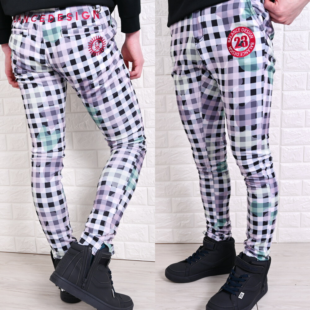 BalanceDesignチェックパンツ ゴルフウェアメンズ ビッグサイズ 44 BalanceDesignチェックパンツ ゴルフウェアメンズ ビッグサイズ