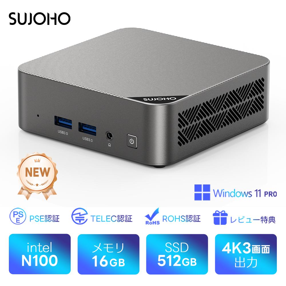 【クーポンで2,3998円 マラソン限定】ミニPC ミニパソコン mini-pc 小型pc n100 ミニpc 16GB DDR4 512GB SSD  miniPC 最大3.4GHz 4コア4スレッド 拡張可能 mini pc 静音性 省電力 4K 60Hz 3画面同時出力 Type-C ...