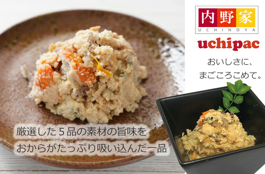 具だくさん卯の花 100g 無添加 常温保存 Uchipac 内野屋 ウチパク 非常食 ロングライフ 付与 レトルト惣菜