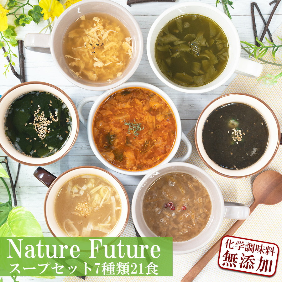 フリーズドライ Nature Future 厳選素材スープ 7種21食 詰め合わせセット スープ 化学調味料無添加 コスモス食品 インスタント 即席 食品 常温保存 長期保存 非常食 保存食 ギフト プレゼント アウトドア キャンプ 登山 一人暮らし おかず 食事 朝食
