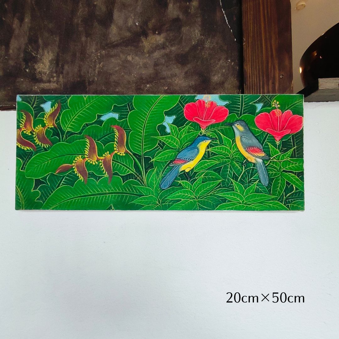 楽天市場】フクロウの絵画33*43 緑地横向き顔前タイプ【バリ直