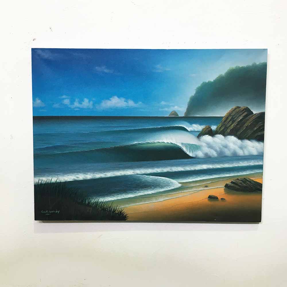 楽天市場】バリ 絵画 波の絵 ビーチ Goes Windy 40×30cm 青い 海