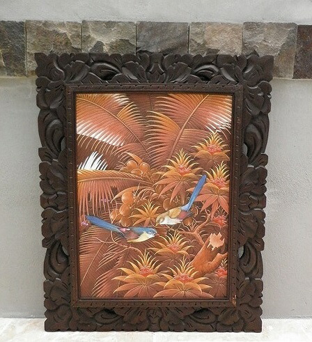 楽天市場】【インテリア雑貨 おしゃれ バリ風】 バリ絵画 バロンの祭列