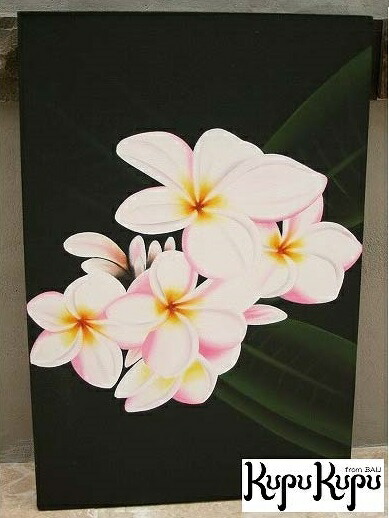 プルメリア  絵画　80x60 ハワイアン  リゾート　バリアート プルメリアの絵 ホワイト 42X52 絵画 花の絵 リゾート