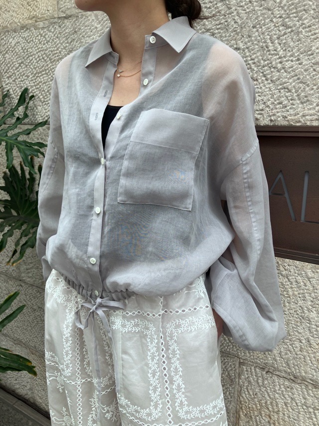 BEATINGHEART シアー オーガンディー 音の大きさ衣袂 ティーシャツ トップ   BB242M1    WHITE (N0) / GRAY (N2) / BLACK (N6)    ビーティングハート