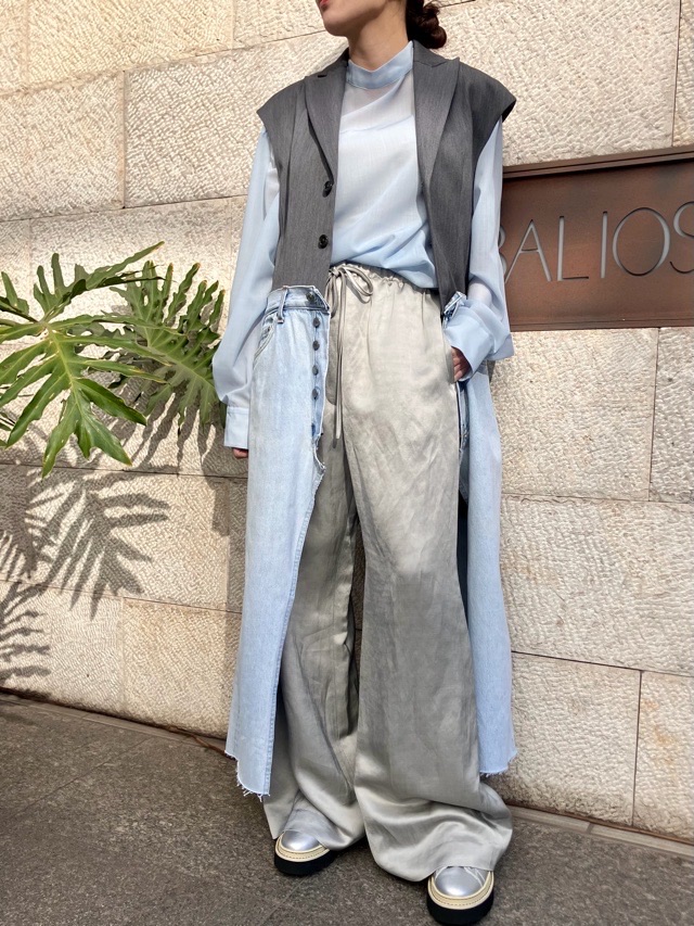 EZUMi  エズミ  2026SS  LEVI\u0027S リメイクデニム ロングジレ YESS26JK06 GRAY