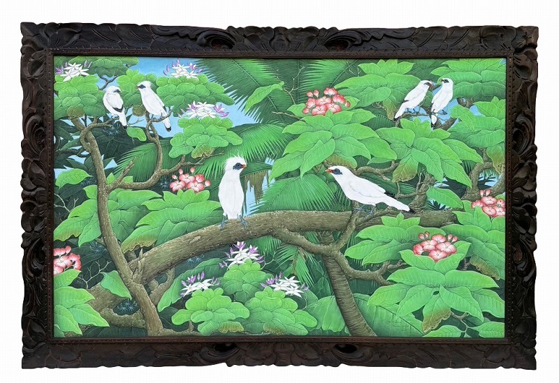 楽天市場】***特大バリ絵画 ブンゴセカンゴールド枠横型 152.5*102.5茶