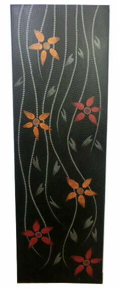***ドット絵画150*50 黒地花【バリ直輸入】アートパネル 抽象画 ドット柄 丸 バリ絵画 モダン モダンアート 大 高級ホテル御用達 リゾート バリインテリア バリアート バリ風 アジアンインテリア おしゃれ【バリ・アジアン雑貨バリパラダイス】