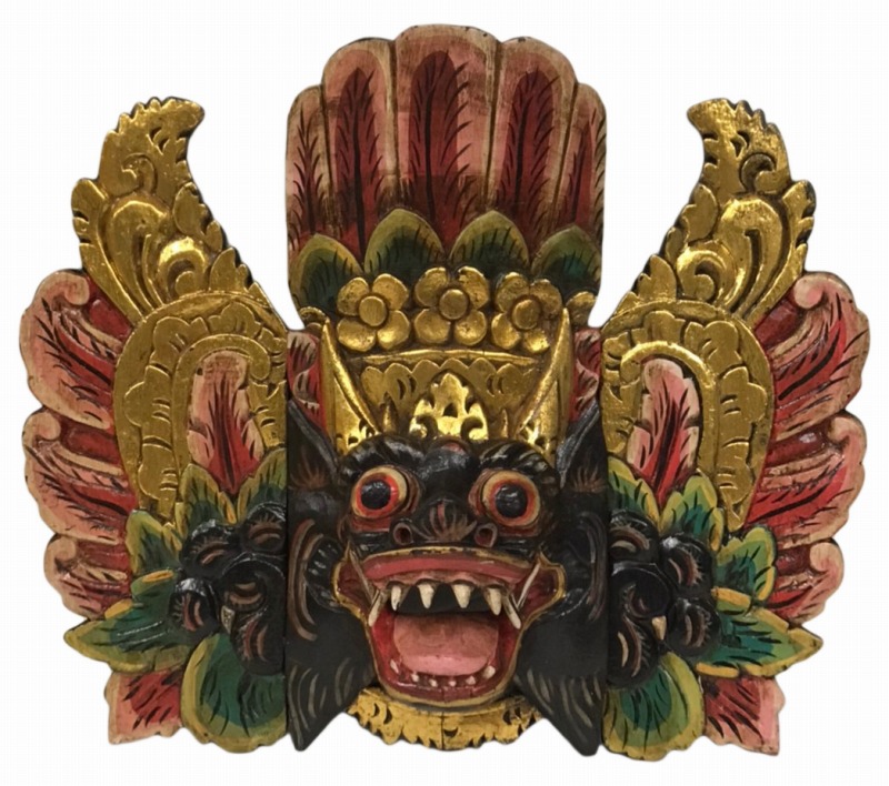楽天市場】オブジェ ウッドオブジェ 聖獣 バロン お面 アジアン雑貨