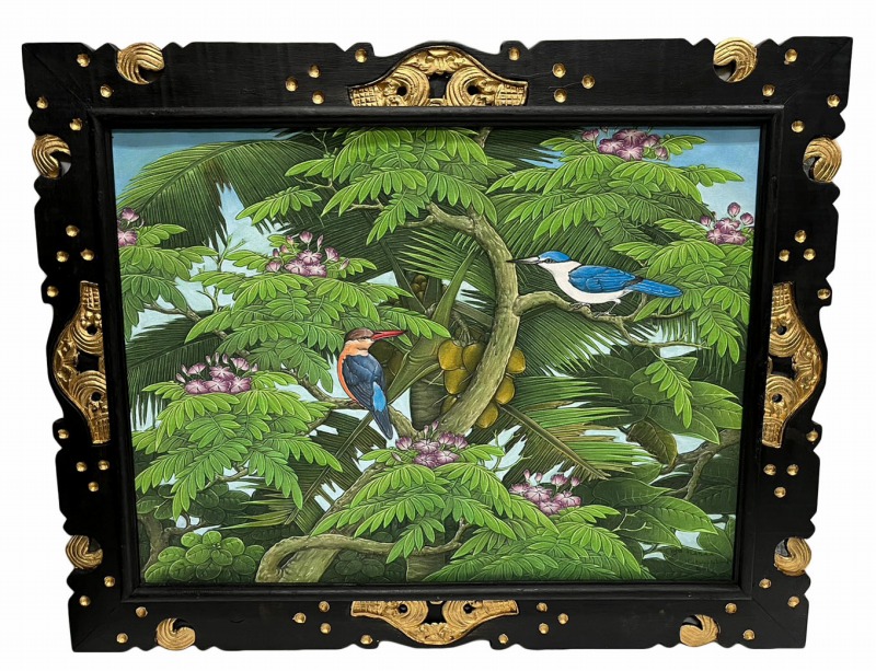 楽天市場】***特大バリ絵画 ブンゴセカンゴールド枠横型 152.5*102.5茶