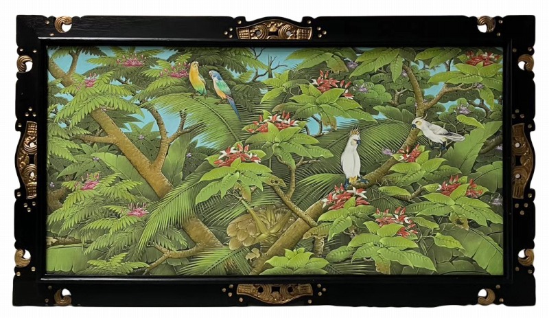 楽天市場】***特大バリ絵画 ブンゴセカンゴールド枠横型 152.5*102.5茶