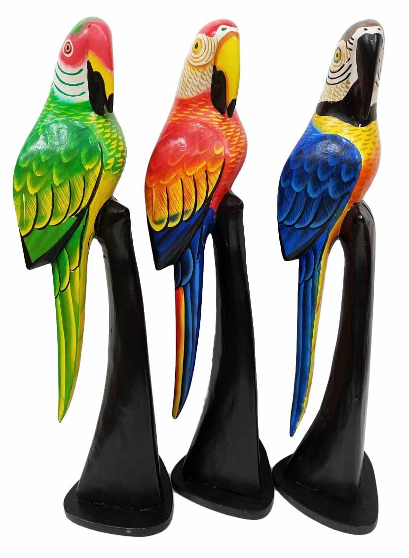 天然木オウム40 赤 バリ アジアン雑貨バリパラダイス Marcsdesign Com