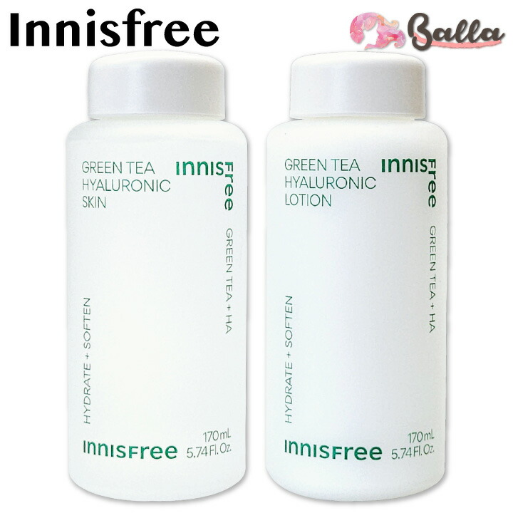 【楽天市場】2点セット【innisfree】イニスフリー グリーンティー ヒアルロン酸 スキン(化粧水)+ローション 各170ml 韓国コスメ ...